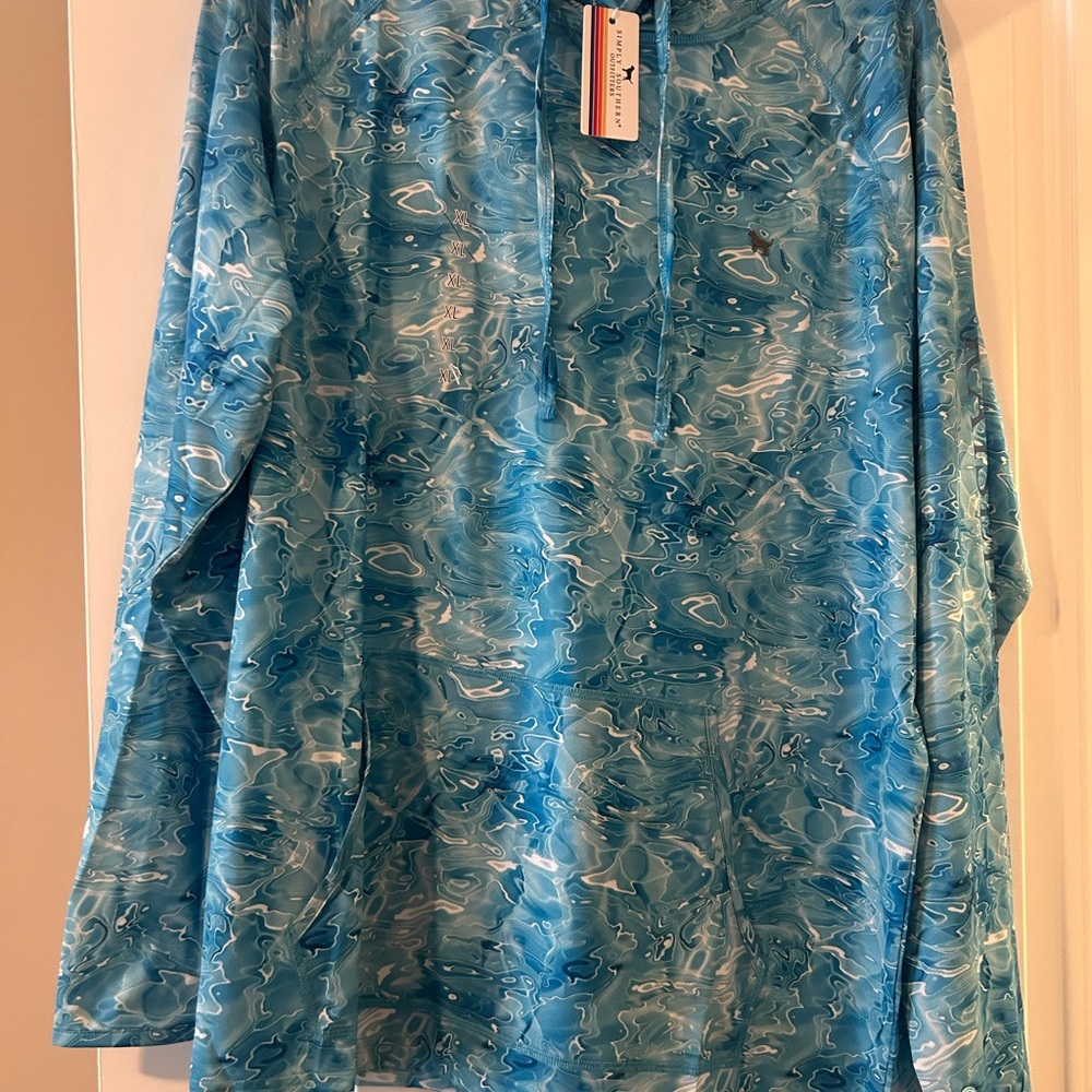 Simply Southern Blue and White Water Print Pullover